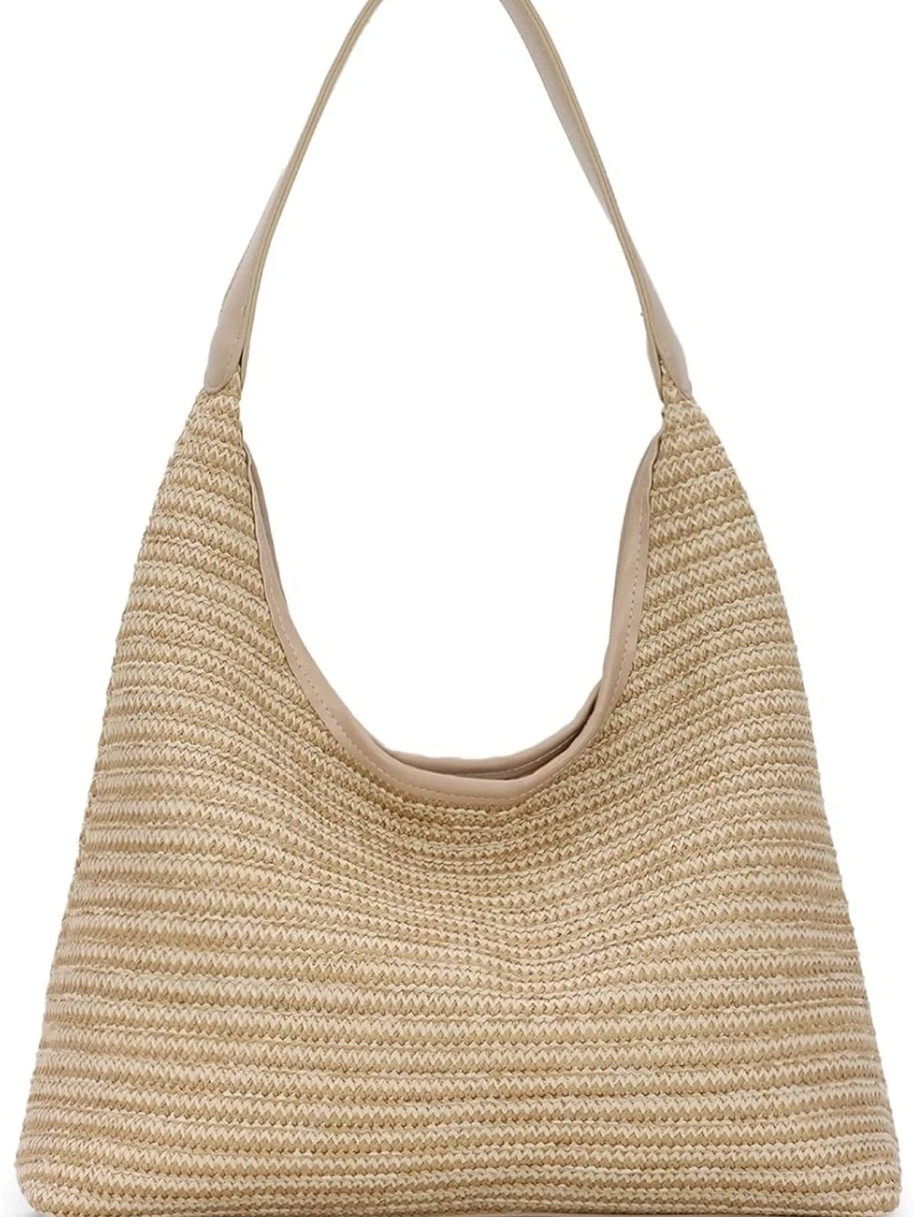 Woven Straw Tote Handbag